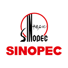 Generation and transmission tower silhouette with Chinese text, Sinopec branding and logo.